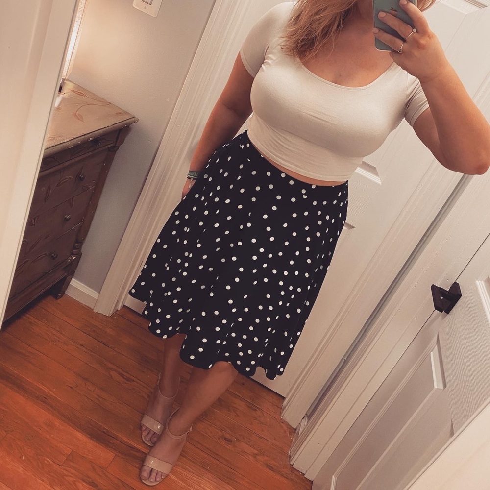Navy Blue White Polka Dot Skit (Stitch Fix)